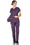 طقم جيرسي للأطباء والممرضات من Twin Flex Plum مصنوع من الليكرا الناعم - 4