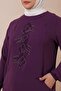 Hijab Ayrobin Double Suit Large Size Tunic Trousers Women's Plum - 4