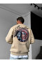 Lb-1007 Model Beige Boudless Embroidered Sweat