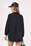 Women's Black Oversize Long Basic Shirt ARM-22Y001118 - 4