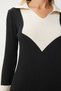 Contrast Polo Collar Knitwear Dress Black Ljg0001 - 5
