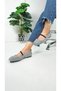 Daily Women's Gray Ballerina Plush Elastic Oval Toe Low Heel Serrated Sole Shoes 369 - 7