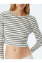 Long Sleeve Striped Crop 2-Piece T-Shirt Set - 7
