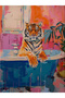 North Collection Blue Bathtub Tiger Patterned Woven Base Decorative Carpet North41 - 5
