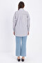 White-Grey Oversize Basic Shirt - 4