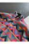 Colorful Geometric Patterned Fleece Sweat Pm- - 4