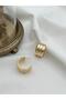 Gold Silver Special Series Triple Pipe Ring Trend Earrings - 2
