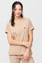 Happiness Spaniard - Stretch Fabric Doctor Nurse Scrubs Uniform Surgical Set (WOMEN), Beige - 7