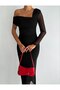 One Shoulder Open Stylish Madonna Tulle Dress - 3