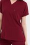 Happiness Spaniard - Stretch Fabric Doctor Nurse Scrubs Uniform Surgical Set (WOMEN), Burgundy - 7