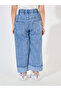 Flower Applique Trim Wide Leg Jeans - 4