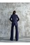 Jacket Vest Palazzo Pants Striped 3-Piece Suit - 5