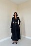 Front Zippered Belted Dress - Black