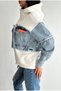 Women's White Zippered Pocket Jeans Detailed Hooded Design Jacket - 3