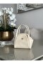 Beige Faux Leather Women's Hand and Shoulder Bag - 5