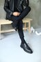 - Black Antique Leather Lace-Up Men's Classic Shoes