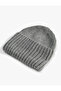 Elastic Knitted Beret with Wide Layers on the Edges - 4
