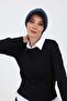 Winter Hat with Visor, B-73Rb, Indigo - 5