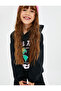Hooded Sweatshirt Long Sleeve Print Detailed Raised