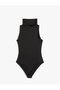 Turtleneck Sleeveless Bodysuit Slim Fit Snap Closure - 7