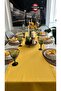 Aura Cotton Stain-Resistant Yellow Long Runner (Napkins Not Included) - 8