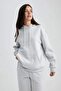 Women's Gray Melange Sweatshirt W8071az - 2