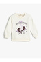 Sweatshirt Ice Skating Sequined Embroidered Glitter Raised Cotton