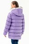 Girl's Lilac Fleece Inside Furry Waterproof Thick Removable Hooded Coat Coat - 3