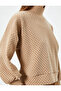 High Collar Sweatshirt Balloon Sleeves Low Shoulders - 5