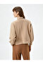 High Collar Sweatshirt Balloon Sleeves Low Shoulders - 4