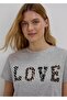 Velvet Printed Women's T-Shirt with Large Size Options - 5