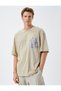 Crew Neck T-Shirt Pocket Detailed Camouflage Printed Short Sleeve - 3