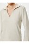 Pajama Top Polo Neck Soft Textured Long Sleeve - 5