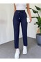 Elastic Waist Double Pocket Lace Detailed Trousers - Brown - 2