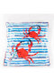 Anemoss Crab Patterned Fiber Filled Cotton Square Pillow - 2