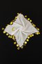 Bride Groom Crescent and Star Printed Chiffon Halay Handkerchief, Wedding Henna Promise Engagement Circumcision, White Gold 5 Pieces - 3
