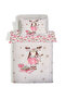 Cute Girl Patterned No Sheet Set of 2 Printed Single Duvet Cover Set 160X220 cm Pink - 2