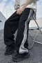 Black Gray Y2K Vintage Streetwear Baggy Sweatpants - 2