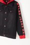 My Little Brother's Skin Hooded Wklnd Denim Boy's Jacket (Slim Fit) - Black-Red - 4