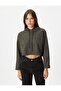 Hooded Crop Sweatshirt Glitter Long Sleeve - 3