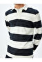 Polo Collar Sweatshirt with Printed Button Detail, Cotton Blend - 5