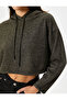 Hooded Crop Sweatshirt Glitter Long Sleeve - 5