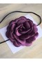 Necklace/choker Necklace/laced Satin Rose Necklace (DARK PURPLE) - 6