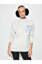 High Collar Sweatshirt Printed Low Shoulder - 2