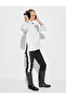 High Collar Sweatshirt Printed Low Shoulder
