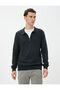 Polo Neck Sweater Zipper Slim Fit Long Sleeve - 3