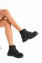 Lmç-2045 Charcoal Black Lace-Up Thick Sole Women's Daily Boots - 5
