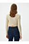 Crop Sweater Glittery Crew Neck Long Sleeve - 4