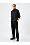 Hooded Sweat Snap Button Pocket Detailed High Collar Ribbed - 2