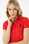 Women's Red Knitted Dress 50262672-Vr030 - 4